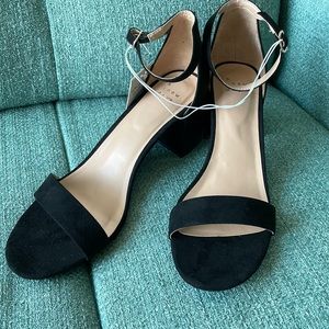 NWT: Black Suede Block Heels